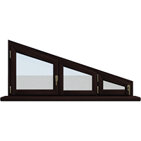 Деревянное окно – трапеция из лиственницы Модель 116 Браун